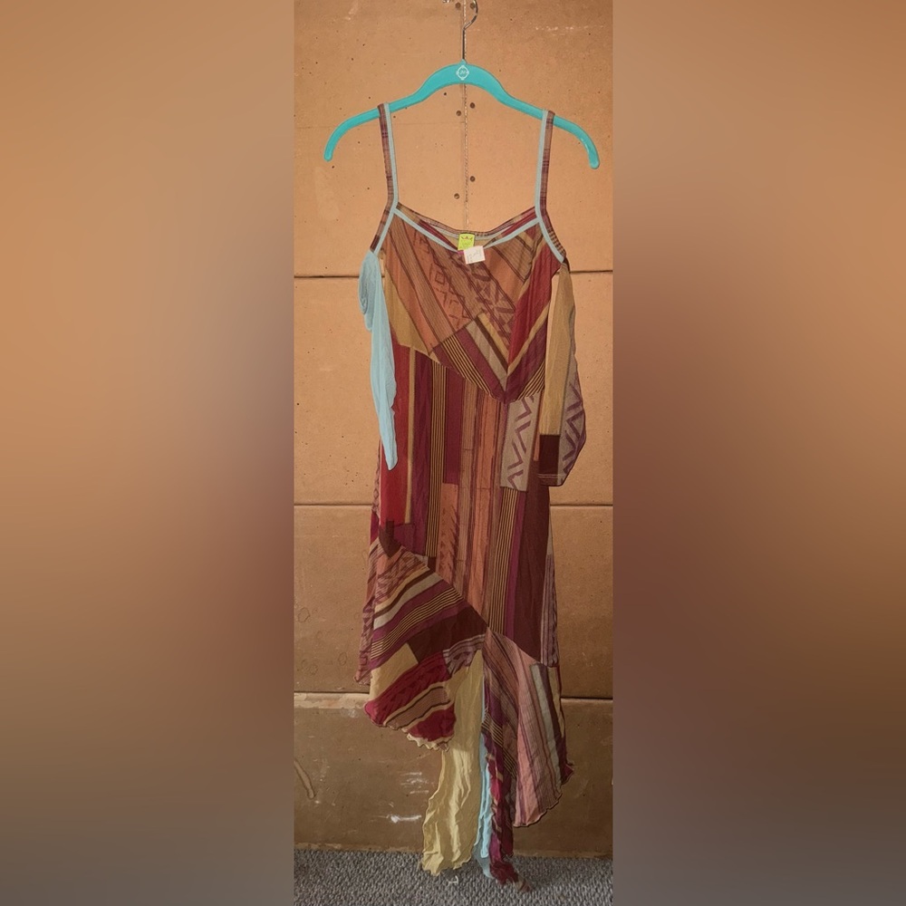 Save The Queen Brown Asymmetrical High-Low Sundress